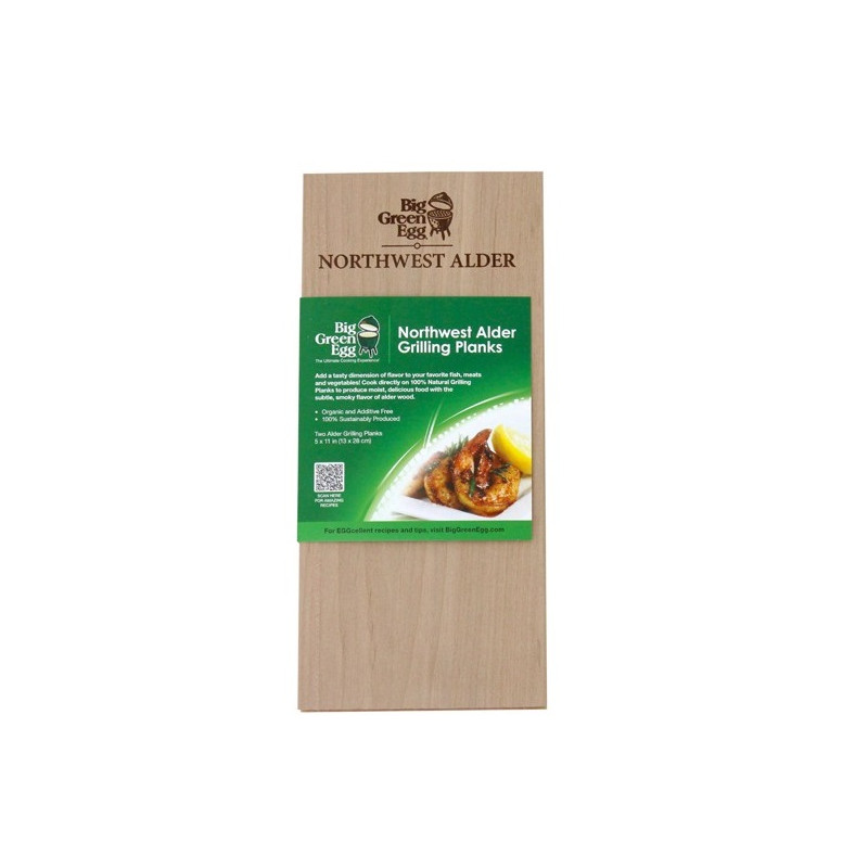 WOODEN GRILLING PLANKS 2 PCS.- ALDER - BIG GREEN EGG