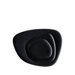 SET OF 3 TRAYS, BLACK, "NAMASTÈ", 1236/09