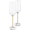 SET OF TWO CRYSTAL TOASTING FLUTES, CRYSTALLINE