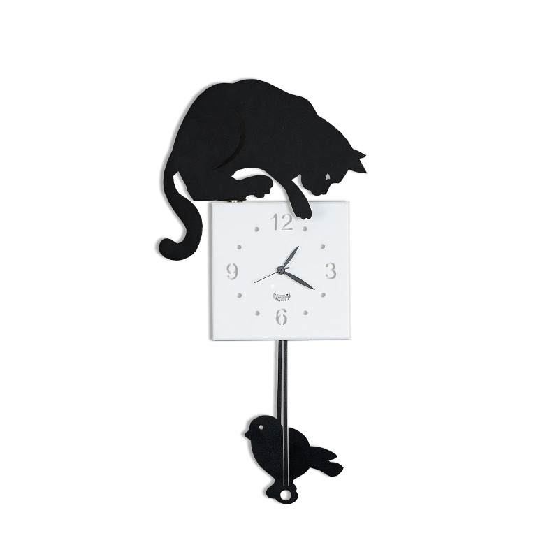 WALL CLOCK HUNTER KAT BLACK 3068/C71