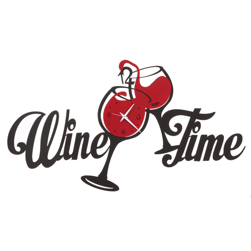 OROLOGIO WINE TIME 67 x 35 CM NERO E ROSSO 3409/C192