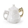 PORCELAIN SUGAR BOWL WITH GOLD HANDLES 13X15 - 09867