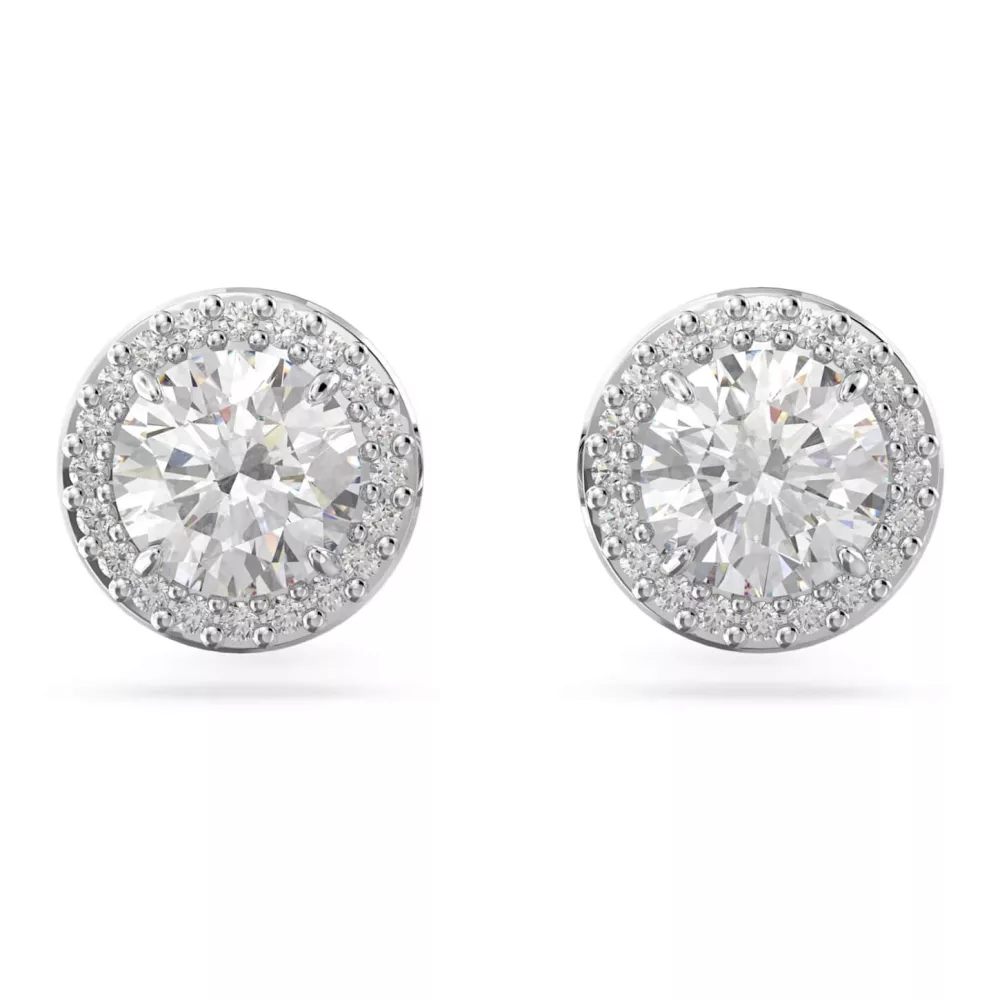 UNA ANGELIC STUD EARRINGS, ROUND CUT, PAVE