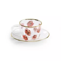 TAZZA CAFFE C/P VETRO ROSES...