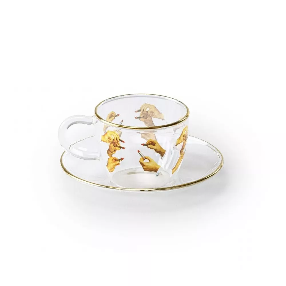 TAZZA CAFFE C/P VETRO LIPSTICKS 15972