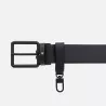 PRINTED BLACK / PLAIN BLACK 35 MM REVERSIBLE LEATHER BELT, 131183