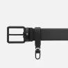PRINTED BLACK / PLAIN BLACK 35 MM REVERSIBLE LEATHER BELT, 131183