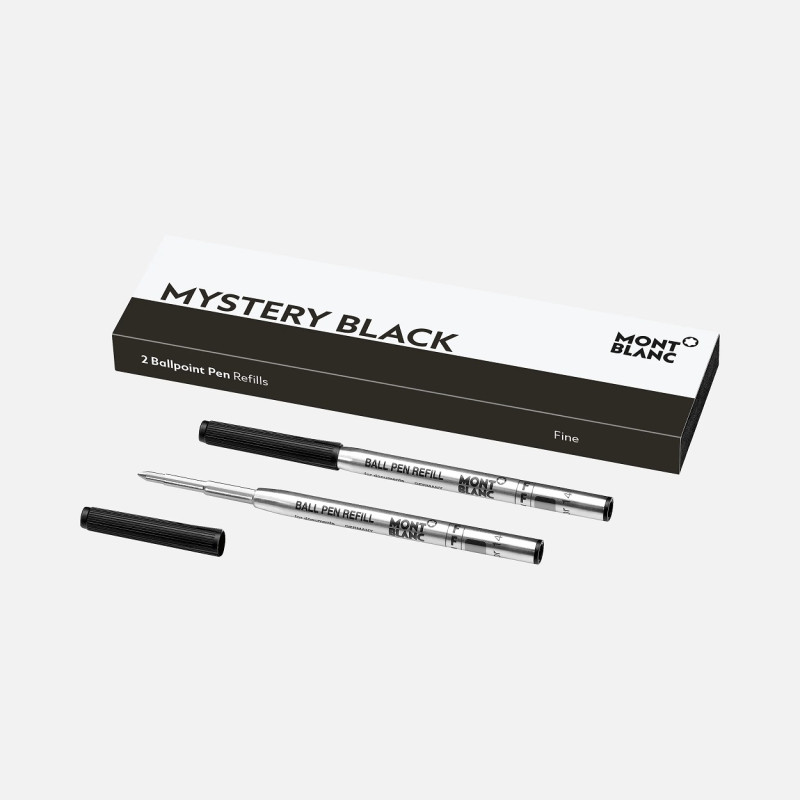 2 BALLPOINT PEN REFILL FINE MYSTERY BLACK - 128210