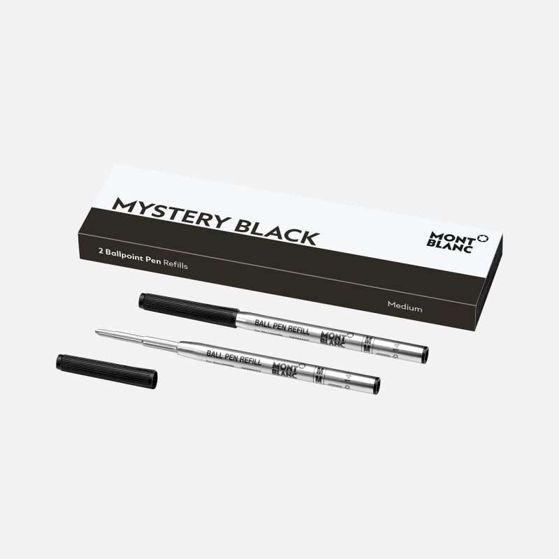 2 BALLPOINT PEN REFILL MEDIUM MISTERY BLACK - 128211