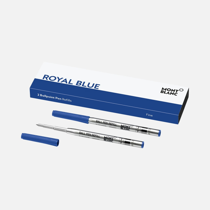 2 BALLPOINT PEN REFILLS FINE ROYAL BLUE - 128213