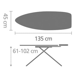 TITAN OVAL IRONING BOARD, 135 x 45 CM, 345647