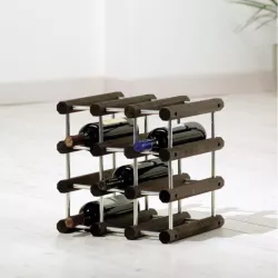 BOTTLES RACK ALLUMINIUM/WENGE