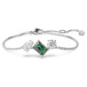 MESMERA BRACELET, GREEN AND WHITE, RHODIUM PLATED 5668360