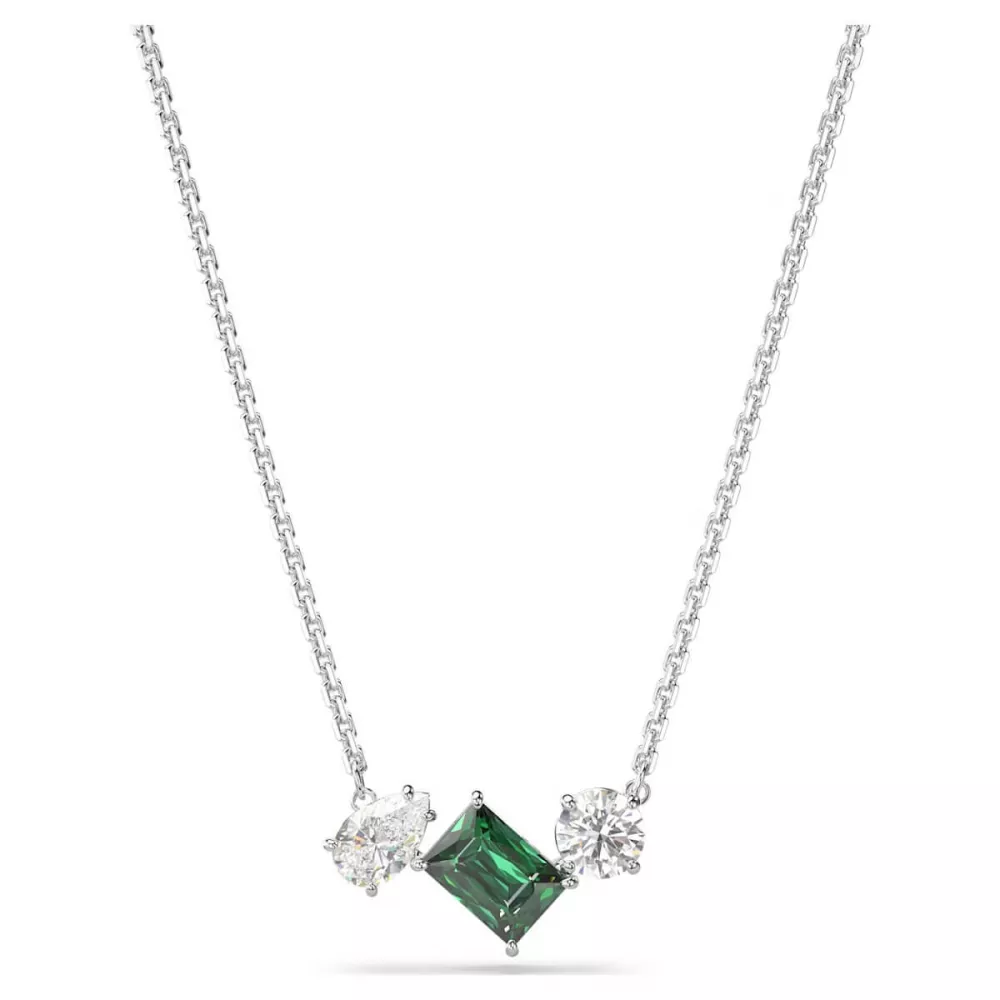 PENDENTE MESMERA VERDE E BIANCO, PLACCATURA RODIO 5668278