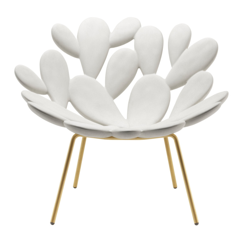 FILICUDI ARMCHAIR, WHITE/BRASS 17001WH-BR