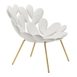 FILICUDI ARMCHAIR, WHITE/BRASS 17001WH-BR