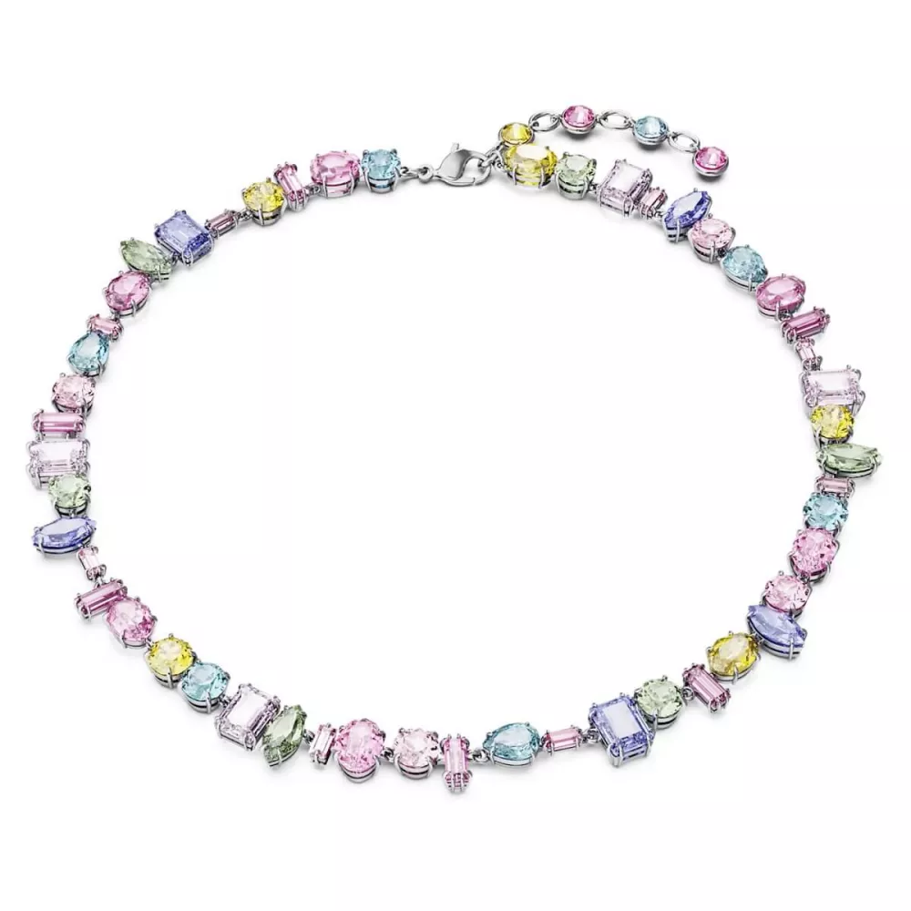 GEMA NECKLACE MULTICOLORED, RHODIUM PLATED 5656397