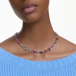 GEMA NECKLACE MULTICOLORED, RHODIUM PLATED 5656397
