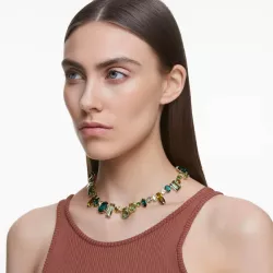 COLLANA GEMA VERDE, PLACCATURA COLOR ORO 5657388