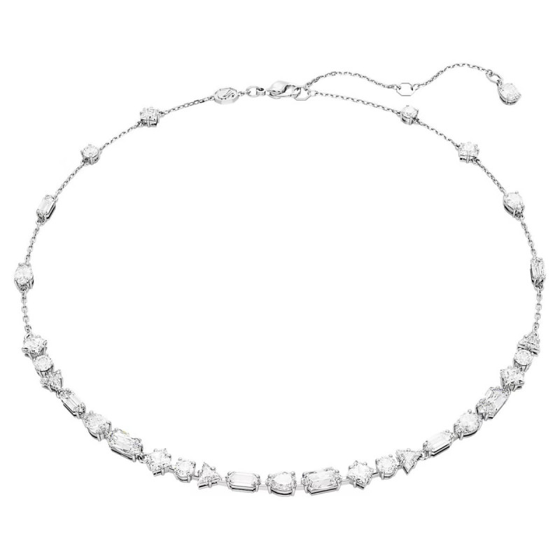 COLLANA GIROCOLLO MESMERA, BIANCO, PLACCATURA RODIO 5676989