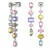 GEMA PIERCED EARRINGS MULTICOLOR, RHODIUM PLATED 5656417