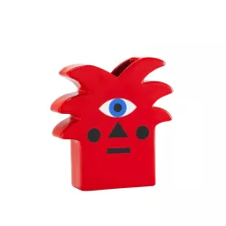 OGGIAN VASE, RED PALM 49001RP