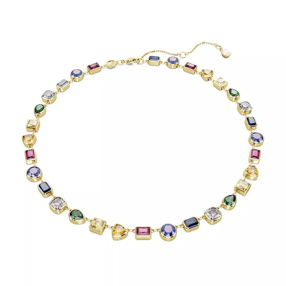 IMBER NECKLACE, MULTICOLORED, GOLD TONE PLATED 5662915