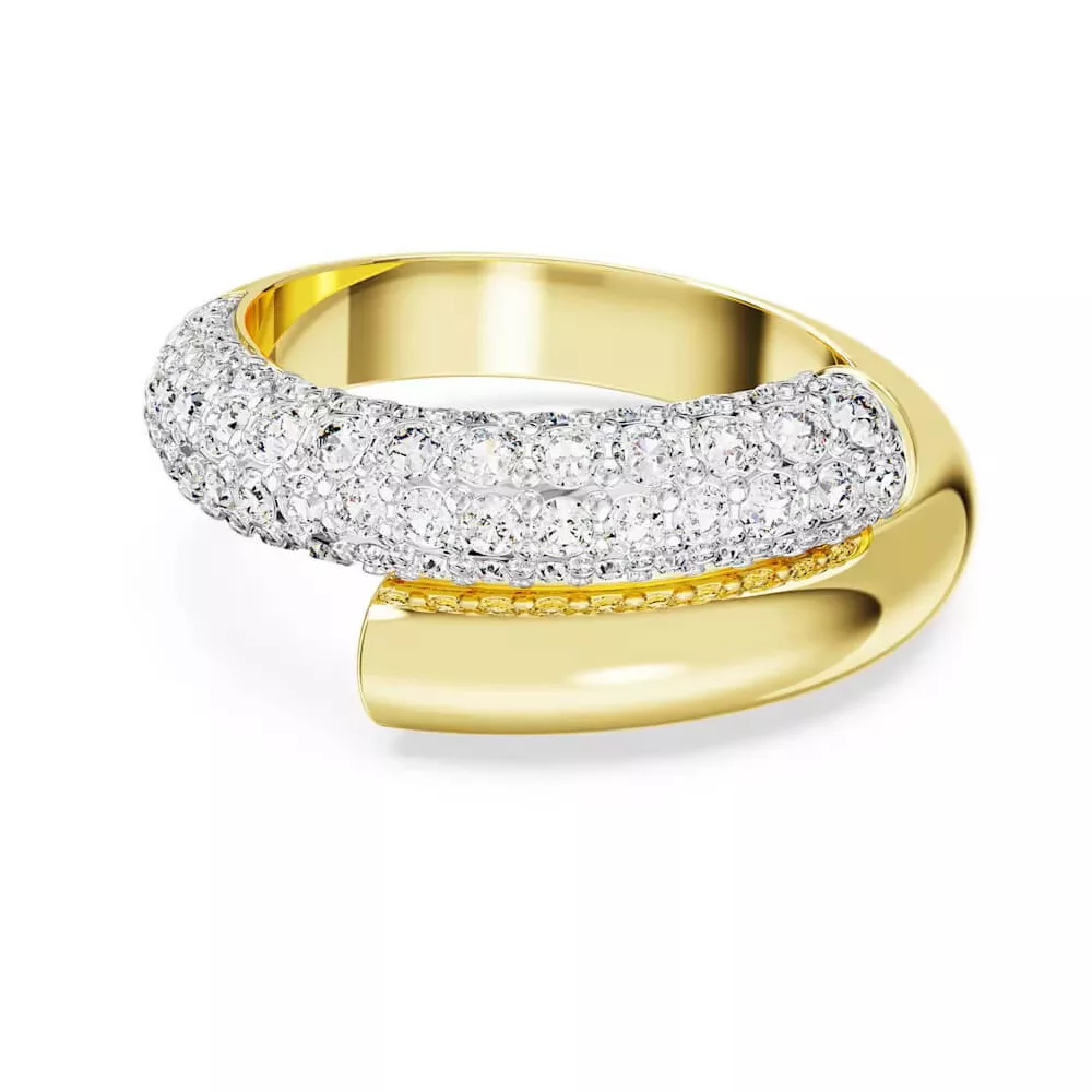 DEXTERA COCKTAIL RING, WHITE, RHODIUM PLATED