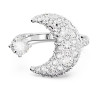 LUNA OPEN RING, WHITE, RHODIUM PLATED