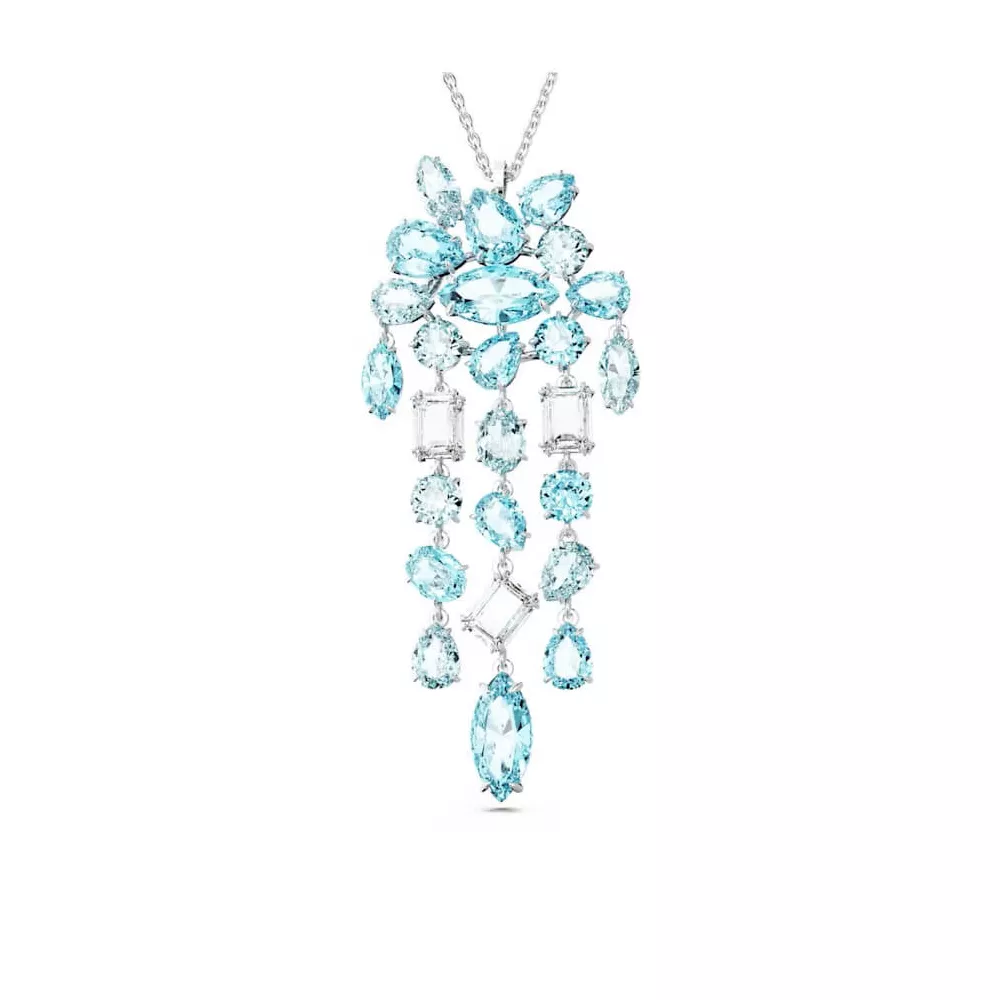 GEMA PENDENT, BLUE, RODHIUM PLATED 5666014