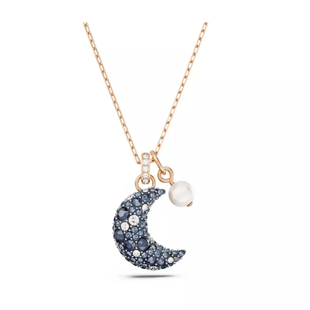 SUBLIMA PENDANT, MOON, MULTICOLORED, ROSE GOLD PLATED 5671585