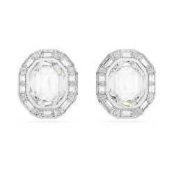 MESMERA CLIP EARRINGS, WHITE, RHODIUM PLATED 5669913
