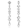 MESMERA PIERCED EARRINGS, WHITE, RHODIUM PLATED 5661687
