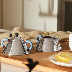 SUGAR BOWL WITH SPOON, STAINLESS STEEL 9097