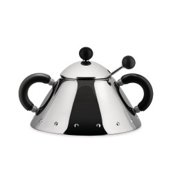 SUGAR BOWL WITH SPOON, STAINLESS STEEL 9097