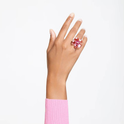 FLORERE RING, PINK FLOWER, GOLD TONE PLATED