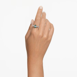 HYPERBOLA COCKTAIL RING, DOUBLE BANDS, GREEN
