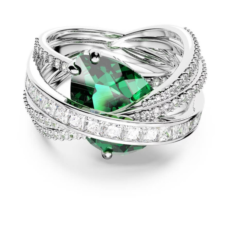 HYPERBOLA COCKTAIL RING, FOUR BANDS, GREEN
