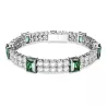 MATRIX TENNIS BRACELET, GREEN, RHODIUM PLATED