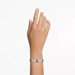 BRACCIALE MATRIX TENNIS, VERDE E BIANCO, PLACCATO RODIO