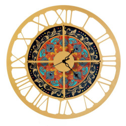 MAIOLICA WALL CLOCK, SUNSET AND GOLD, 0OR3833C332