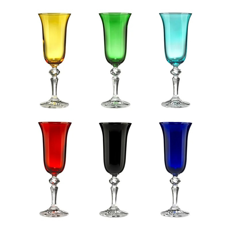 SET OF 6 FLUTE GOBLETS, ARLEQUIN ZACCARIA OL02831