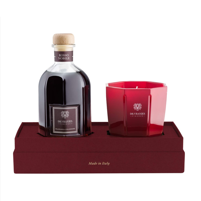 DR.VRANJES FIRENZE SPA - GIFT BOX PERFUME 250 ML + CANDLE 200 GR ROSSO  NOBILE