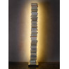 BOOKCASE WITH BUILT-IN LIGHTS, WHITE AND STEEL