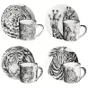 SET OF 4 ESPRESSO CUP AND SAUCER - WILD SPIRIT