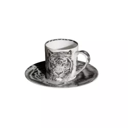 SET OF 4 ESPRESSO CUP AND SAUCER - WILD SPIRIT