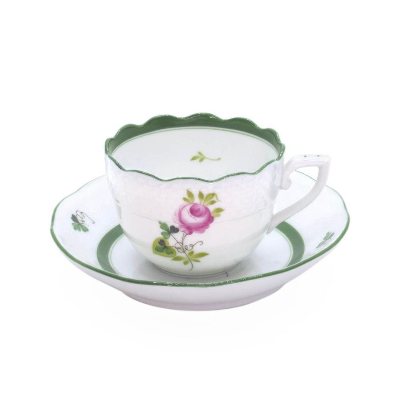 TAZZA CAFFÈ CON PIATTO 4,5 CM VIEILLE ROSE VRH 711