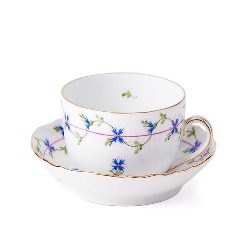 TAZZA TÈ CON PIATTO 20 CL CORNFLOWER GARLAND PBG 1726