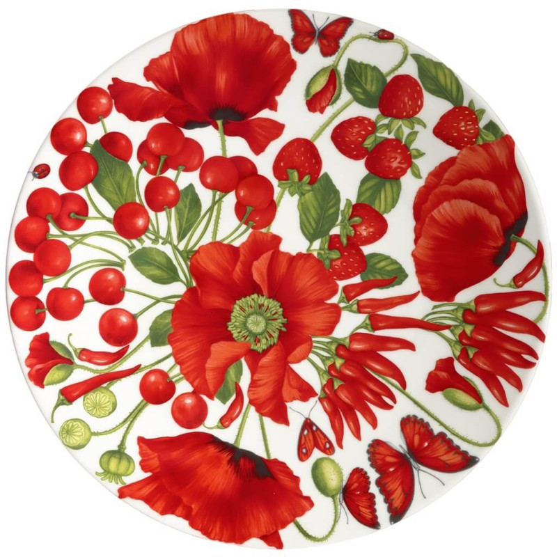 SET OF 4 ROUND PLATTER 31 CM - RED PASSION