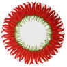 SET OF 4 DINNER PLATES 28 CM - RED SUN